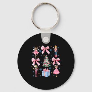 Coquette Bow Christmas Nutcracker Ballet Festive W Key Ring