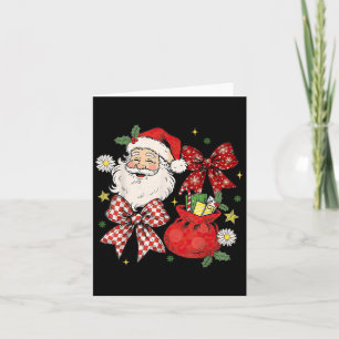 Coquette Bow Christmas Santa Claus Xmas Holiday Wo Card