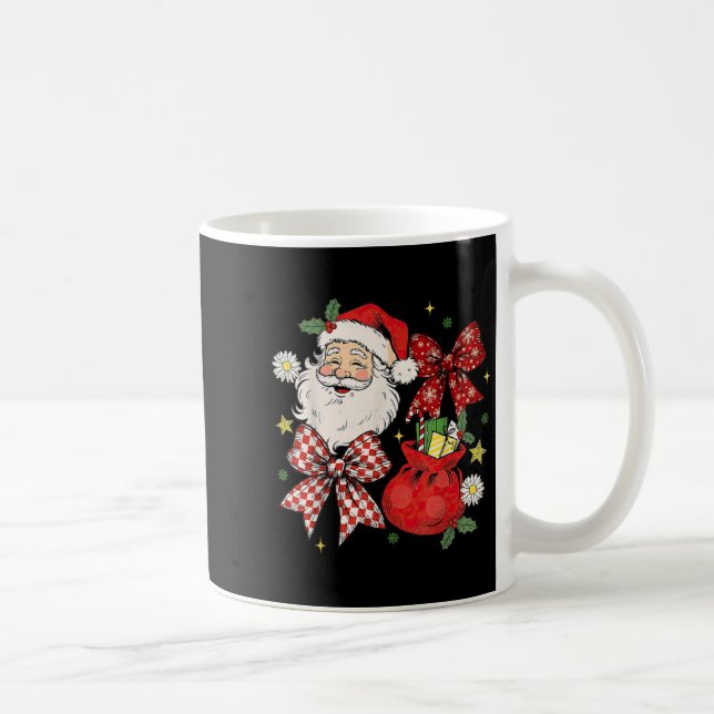 Coquette Bow Christmas Santa Claus Xmas Holiday Wo Coffee Mug (Right)