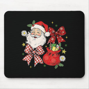 Coquette Bow Christmas Santa Claus Xmas Holiday Wo Mouse Mat