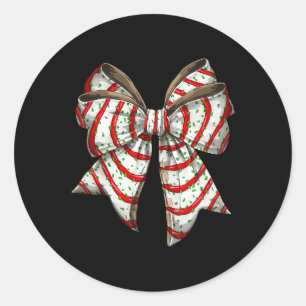 Coquette Bow Christmas Tree Cake Christmas Vibes G Classic Round Sticker