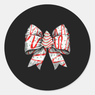 Coquette Bow Christmas Tree Cake Christmas Vibes G Classic Round Sticker