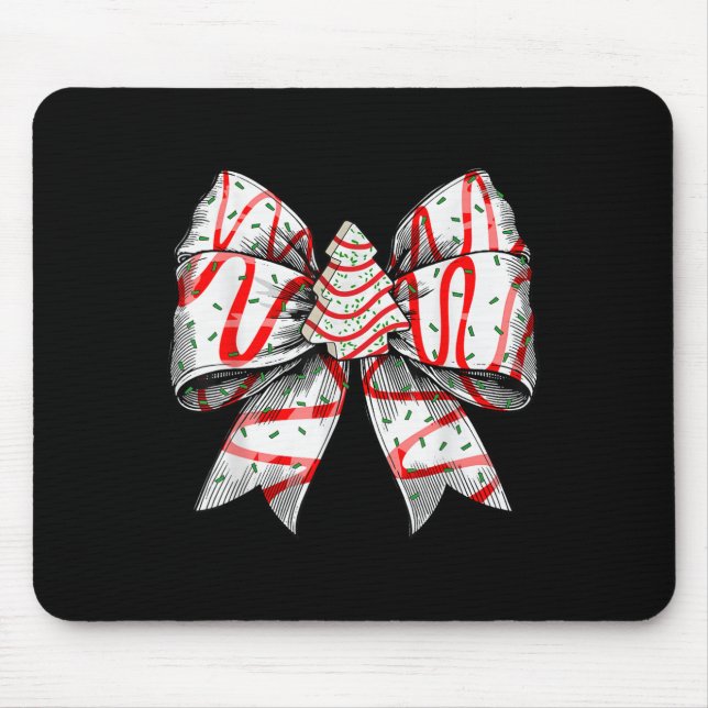 Coquette Bow Christmas Tree Cake Christmas Vibes G Mouse Mat (Front)