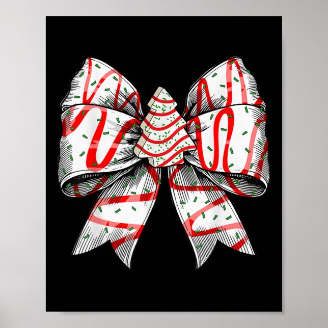 Coquette Bow Christmas Tree Cake Christmas Vibes G Poster (Front)
