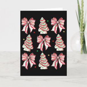Coquette Bow Christmas Tree Cakes Xmas Family Paja Card