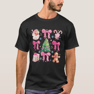 Coquette Bow Christmas Tree Coquette Bow Santa Can T-Shirt