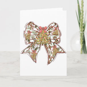 Coquette Bow Christmas Tree Holiday Xmas Girly Wom Card