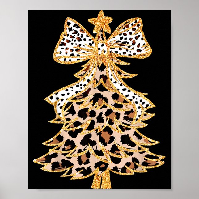 Coquette Bow Christmas Tree Xmas Holiday Girl Wome Poster (Front)