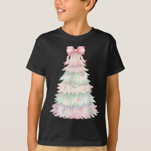 Coquette Bow Christmas Tree Xmas Holiday Girls Wom T-Shirt