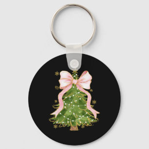 Coquette Bow Christmas Tree Xmas Holiday Girly Out Key Ring