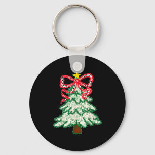 Coquette Bow Christmas Tree Xmas Holiday Girly Out Key Ring