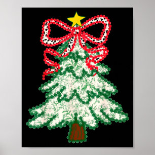Coquette Bow Christmas Tree Xmas Holiday Girly Out Poster