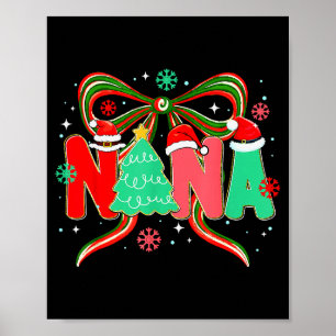 Coquette Bow Christmas Tree Xmas Holiday Girly Out Poster