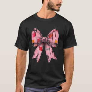 Coquette Bow Colour Guard Marching Band Pattern Pi T-Shirt