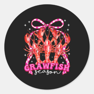 Coquette Bow Crawfish Boil Season For Men Women Ki Classic Round Sticker