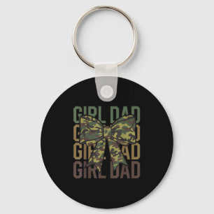 Coquette Bow Dad Of Girl Camo Camouflage Dad Hunti Key Ring