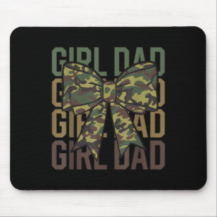 Coquette Bow Dad Of Girl Camo Camouflage Dad Hunti Mouse Mat