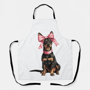 Coquette Bow Doberman Dog Mum Girl Pink Apron