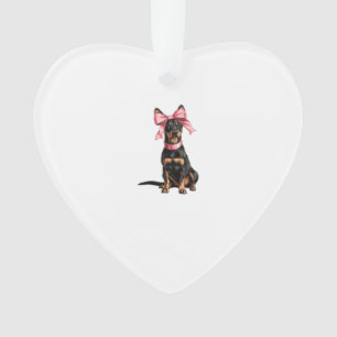 Coquette Bow Doberman Dog Mum Girl Pink Ornament