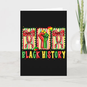 Coquette Bow Fist I Am Black History Month African Card