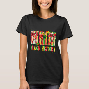 Coquette Bow Fist I Am Black History Month African T-Shirt