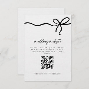 Coquette Bow Formal Wedding Details QR Code Enclosure Card