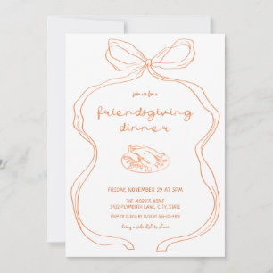 Coquette Bow Friendsgiving Dinner Invitation