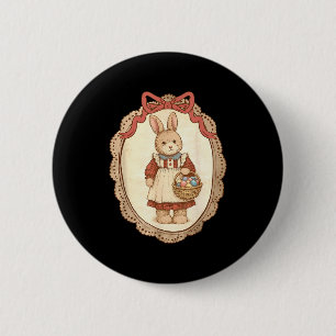 Coquette Bow Funny Bunny Eggs Rabbit Happy Easter 6 Cm Round Badge