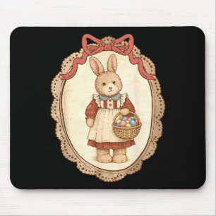 Coquette Bow Funny Bunny Eggs Rabbit Happy Easter  Mouse Mat