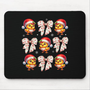 Coquette Bow Funny Chicken Christmas Farm Animal C Mouse Mat
