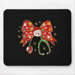 Coquette Bow Funny Nurse Christmas Stethoscope San Mouse Mat