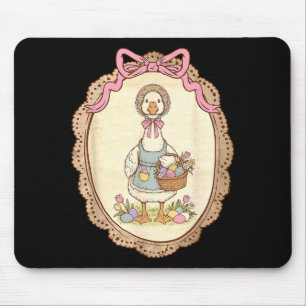 Coquette Bow Funny Silly Goose Bunny Eggs Happy Ea Mouse Mat