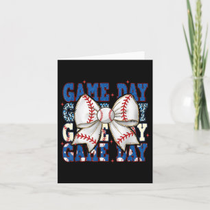 Coquette Bow Game Day Baseball Softball Funny Chee Card