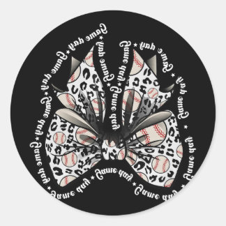 Coquette Bow Game Day Sell Softll Heart Love Mum L Classic Round Sticker