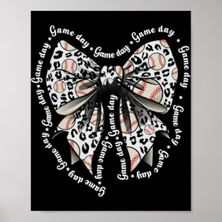 Coquette Bow Game Day Sell Softll Heart Love Mum L Poster