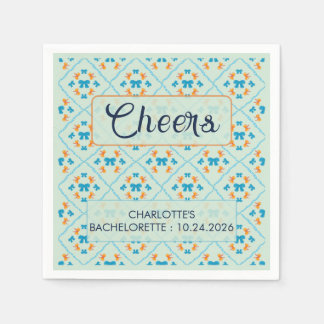 Coquette Bow Geometric Tile Soft Mint Lime Napkin