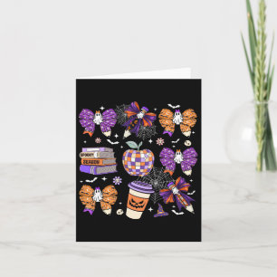 Coquette Bow Ghost Cute Halloween Teachers Women Card