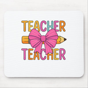 Coquette Bow Gifts Teacher Happy First Day Back To Mouse Mat