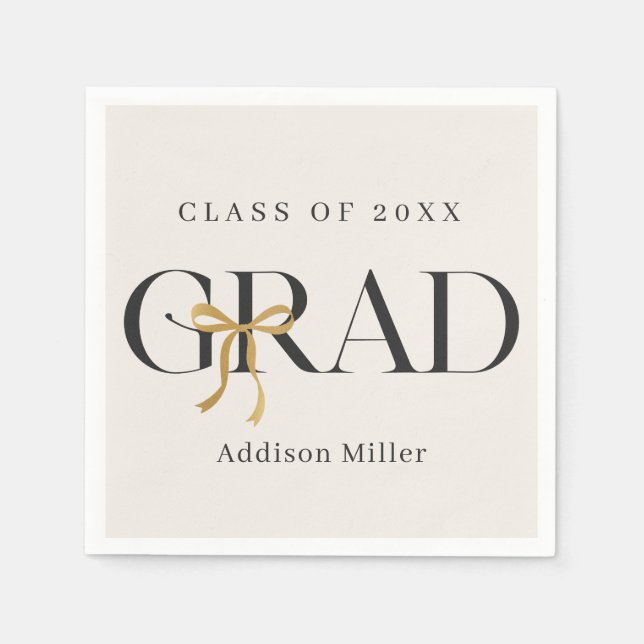 Coquette Bow Graduation Napkin (Front)