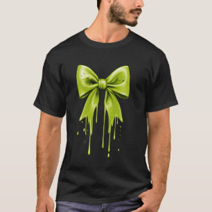 Coquette Bow Green Slime Dripping T-Shirt