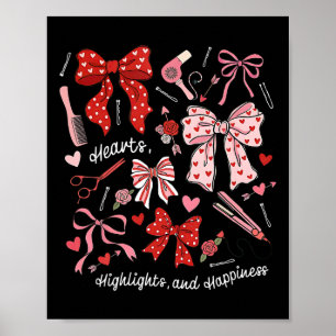 Coquette Bow Hairdresser Valentine Day Hairstylist Poster