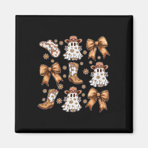 Coquette Bow Halloween Ghost Western Cowgirl Howdy Magnet