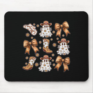 Coquette Bow Halloween Ghost Western Cowgirl Howdy Mouse Mat