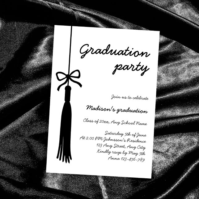 Coquette Bow Handwritten Font 2025 Graduation Invitation (Coquette Bow Handwritten Font 2025 Graduation Invitation)