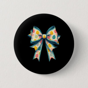 Coquette Bow Happy Easter Bunny Bow Pink Egg Easte 6 Cm Round Badge
