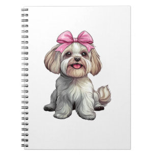 Coquette Bow Havanese Dog Mom Girl Pink Notebook
