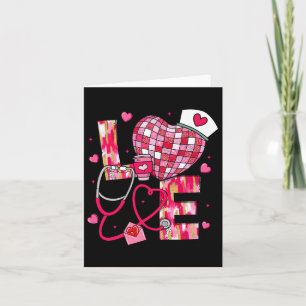 Coquette Bow Heart Nurse Valentines Day Nurse Love Card