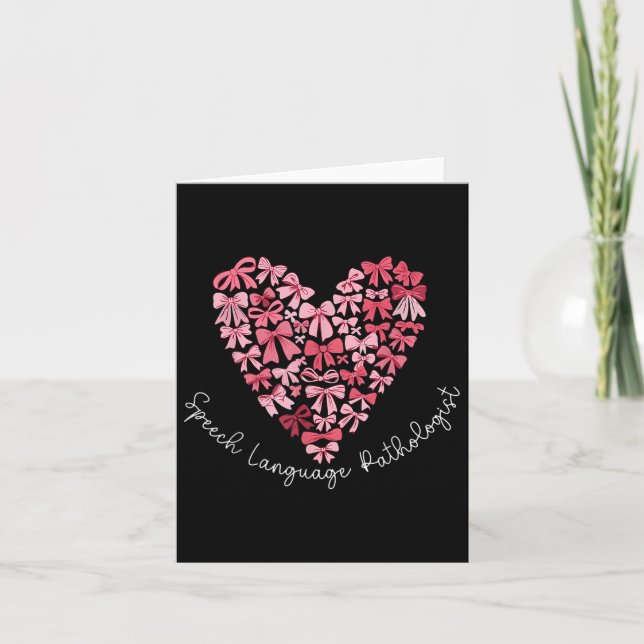 Coquette Bow Heart Speech Language Pathologist Slp Card (Front)