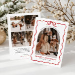 Coquette Bow Holiday Photo Card, Merry Christmas<br><div class="desc">Celebrate the season with this Festive Coquette Bow Arch Holiday Photo Card, featuring a hand-drawn red coquette bow frame and a stylish arch layout. This design blends festive charm with a whimsical aesthetic, making it the perfect way to showcase your favourite family photos. Fully customisable, you can add your own...</div>