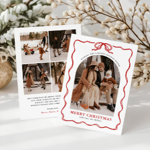 Coquette Bow Holiday Photo Card, Merry Christmas